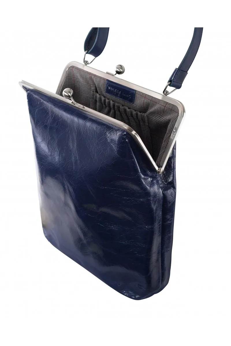 Volker Lang Grand sac à main EFFI à fermoir Clic Clac Vintage Ink